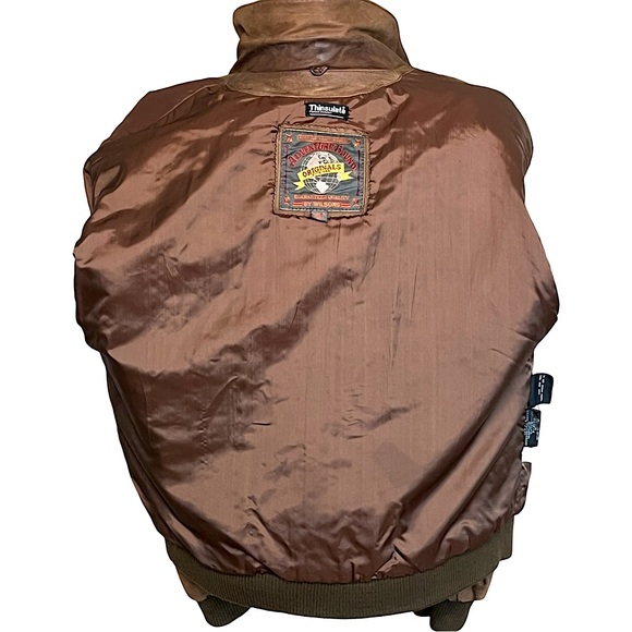 Wilsons Adventure Bound Leather Bomber Jacket Brown Men’s L Distressed Vintage - Picture 8 of 12